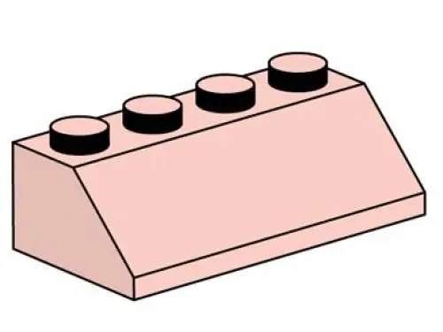 LEGO 10008 2 x 4 Roof Tile Sand Red