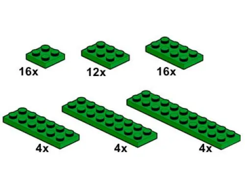 LEGO 10059 Dark Green Plates 2 x n