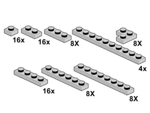 LEGO 10064 Light Gray Plates 1 x n
