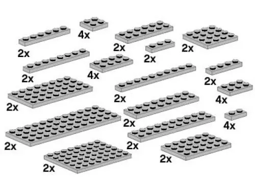 LEGO 10148 Assorted Light Gray Plates
