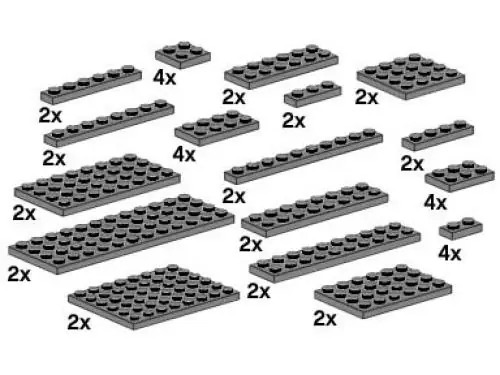 LEGO 10149 Assorted Dark Gray Plates