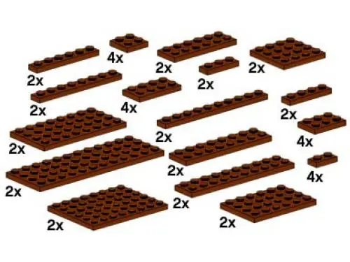LEGO 10150 Assorted Brown Plates