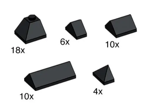 LEGO 10160 Black Ridge Roof Tiles