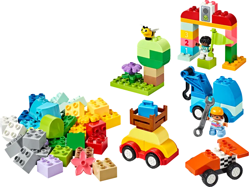LEGO 10439 Pudełko w kształcie klocka z autami i ciężarówkami