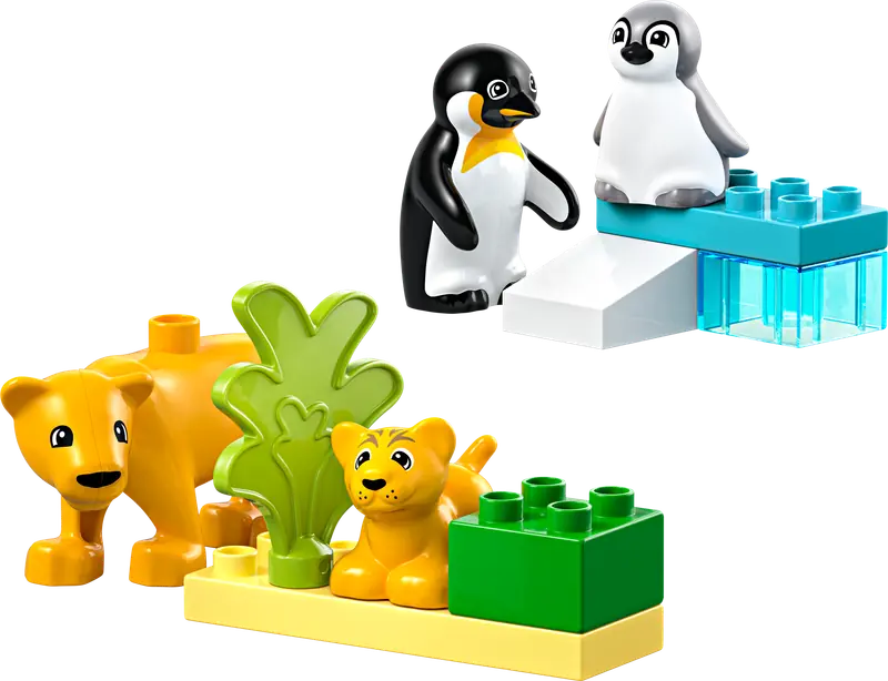LEGO 10442 Rodziny dzikich zwierząt: pingwiny i lwy