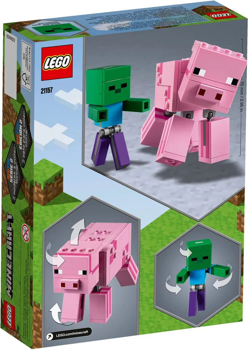 LEGO 21157 Minecraft BigFig - Świnka i mały zombie zdjęcie 5