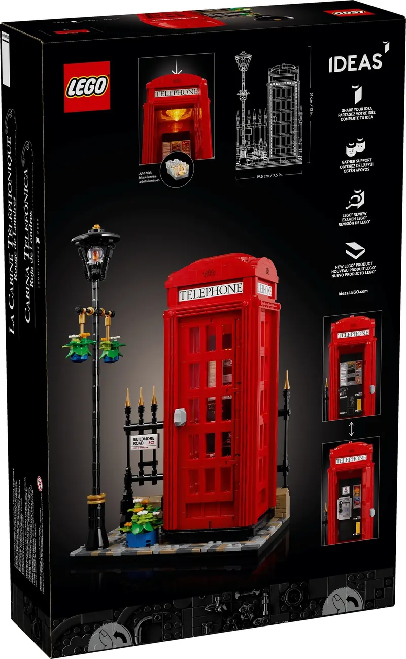 LEGO 21347 Czerwona londyńska budka telefoniczna zdjęcie 4