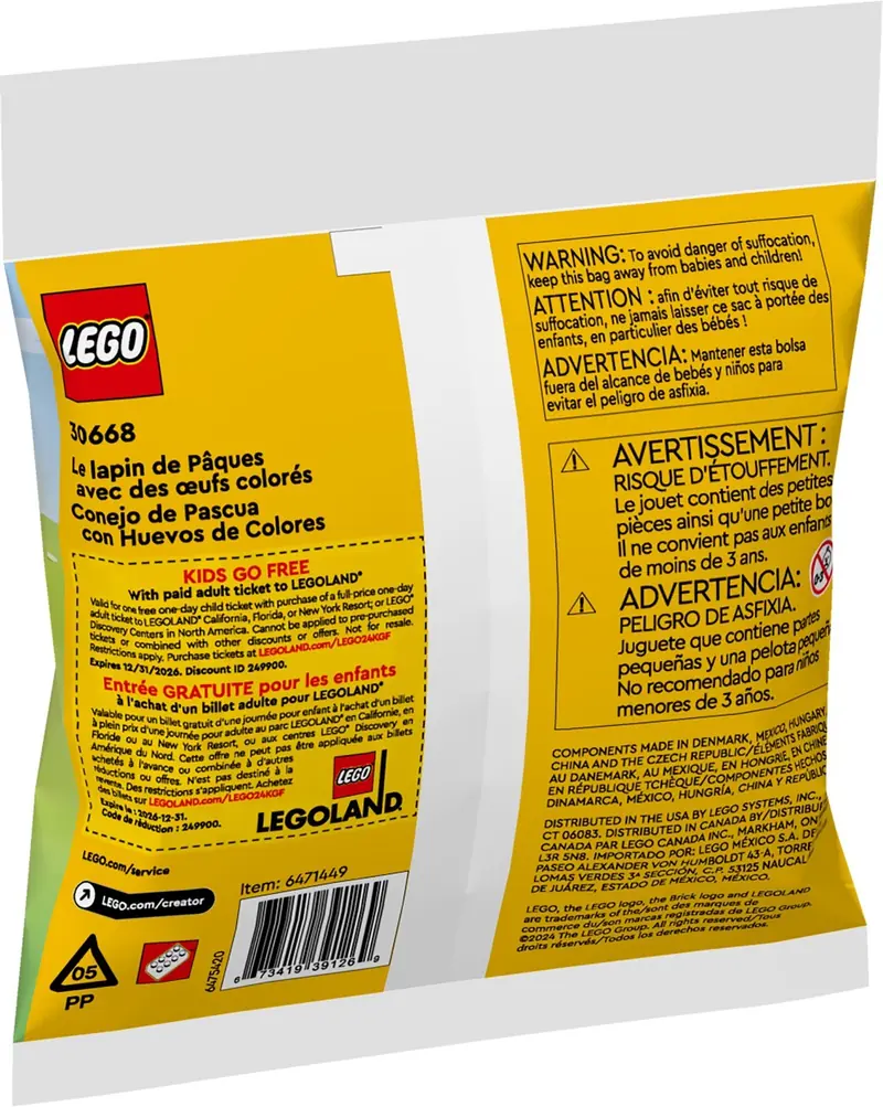 LEGO 30668 Zajączek wielkanocny z kolorowymi pisankami zdjęcie 4