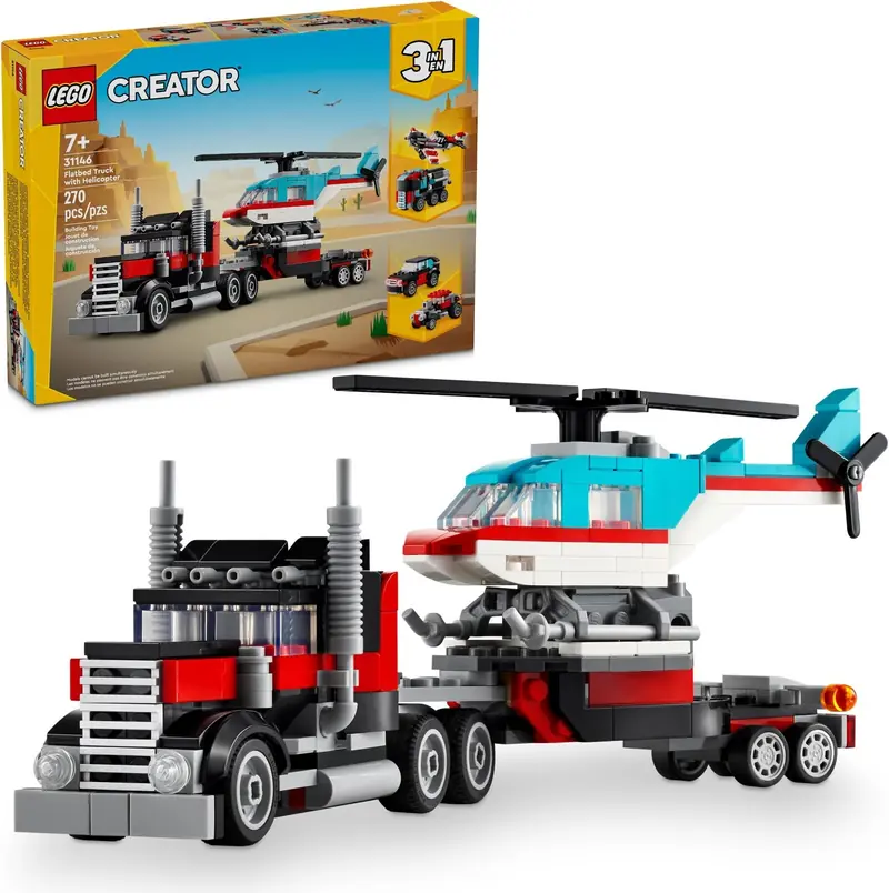 LEGO 31146 Ciężarówka z platformą i helikopterem zdjęcie 2