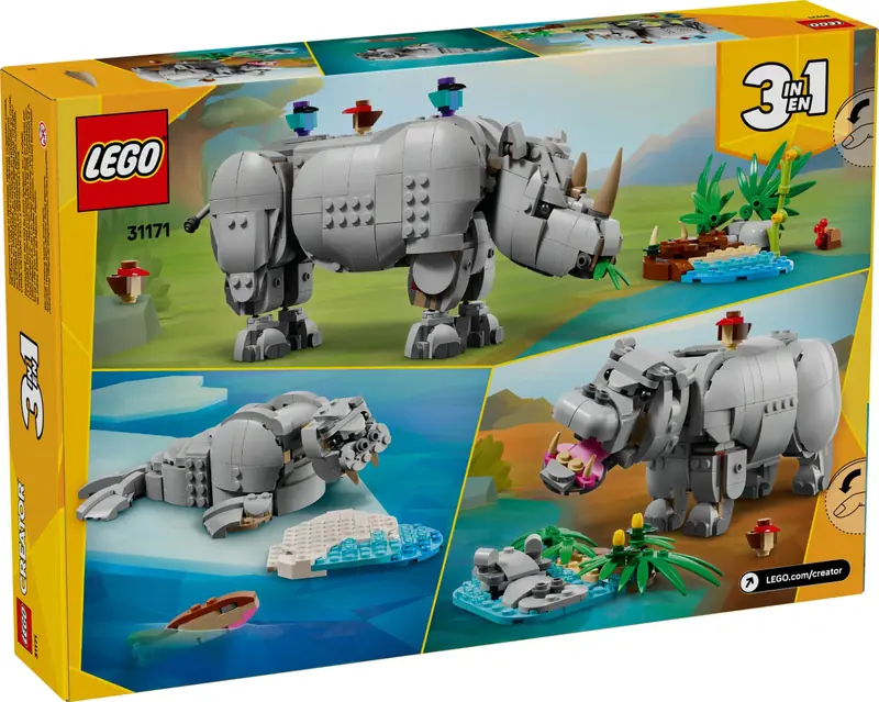 LEGO 31171 Dzikie zwierzęta: dumny nosorożec z ptakami zdjęcie 2
