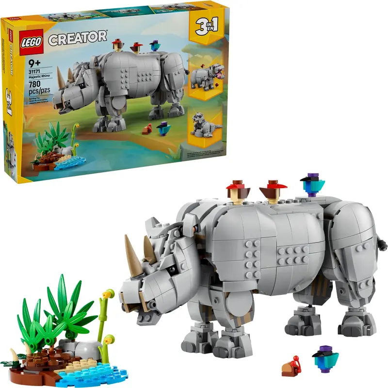 LEGO 31171 Dzikie zwierzęta: dumny nosorożec z ptakami zdjęcie 3