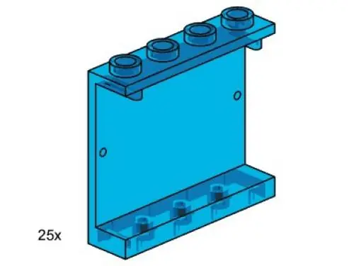 LEGO 3447 1 x 3 x 4 Wall Element Transparent Blue (Train Window)