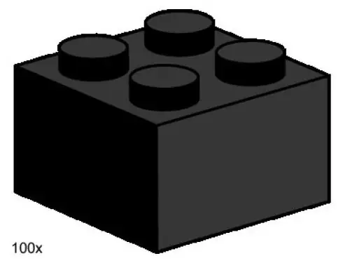 LEGO 3453 2 x 2 Black Bricks