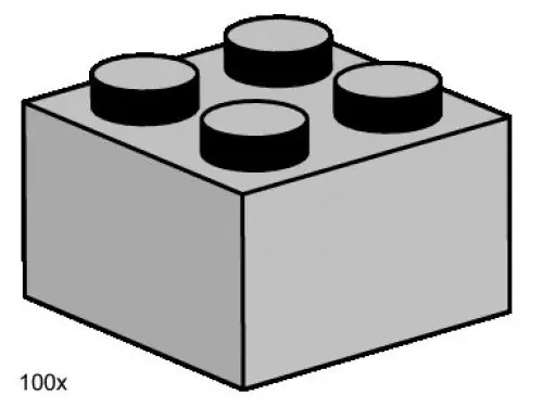 LEGO 3454 2 x 2 Light Gray Bricks