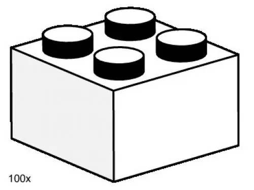 LEGO 3455 2 x 2 White Bricks