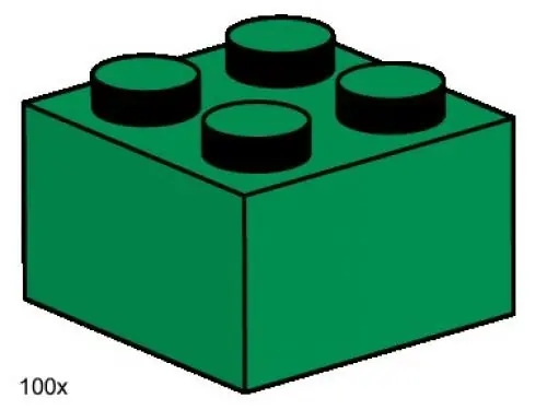 LEGO 3456 2 x 2 Dark Green Bricks