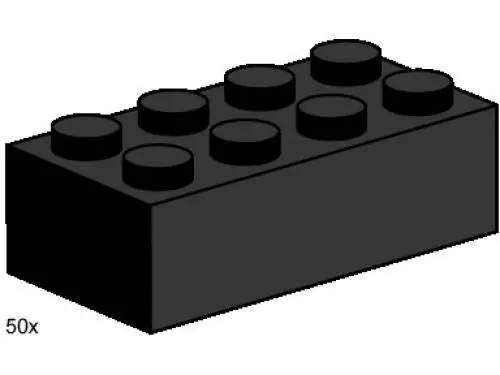 LEGO 3458 2 x 4 Black Bricks