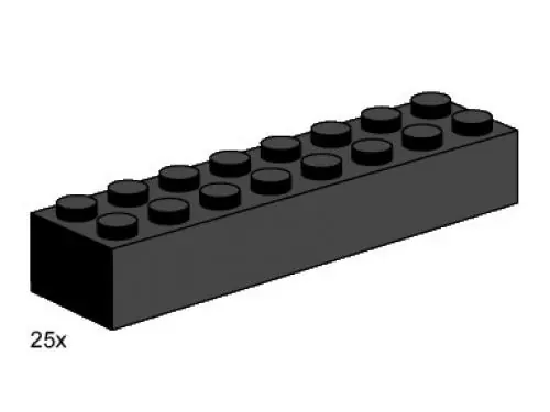 LEGO 3463 2 x 8 Black Bricks