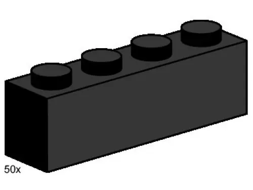 LEGO 3468 1 x 4 Black Bricks