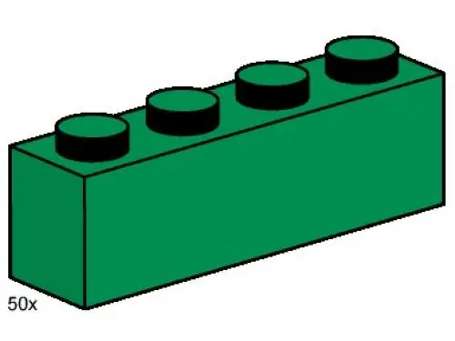 LEGO 3471 1 x 4 Dark Green Bricks