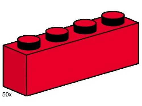 LEGO 3472 1 x 4 Red Bricks