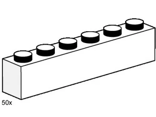 LEGO 3475 1 x 6 White Bricks