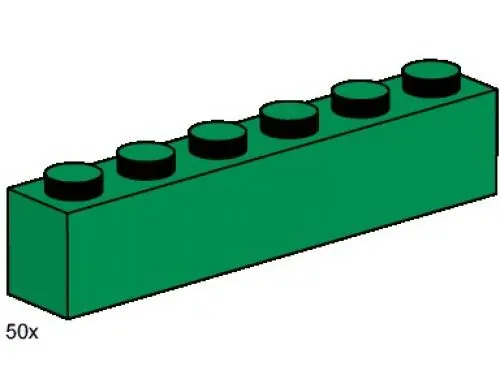 LEGO 3476 1 x 6 Dark Green Bricks