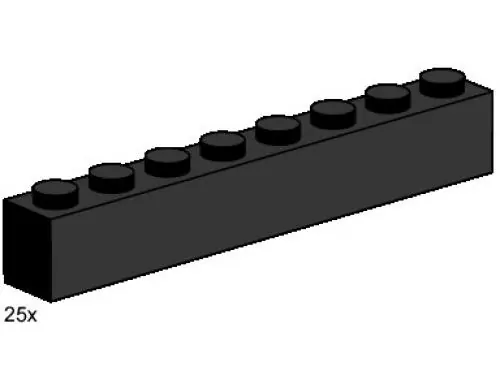 LEGO 3478 1 x 8 Black Bricks