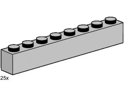 LEGO 3479 1 x 8 Light Grey Bricks