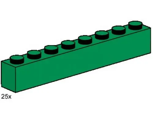 LEGO 3481 1 x 8 Dark Green Bricks