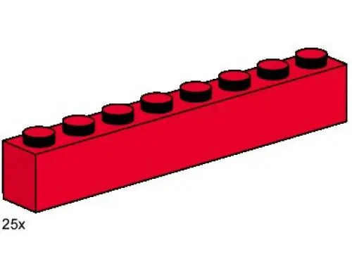 LEGO 3482 1 x 8 Red Bricks
