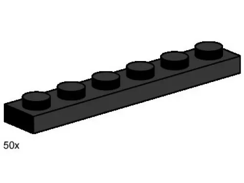 LEGO 3486 1 x 6 Black Plates