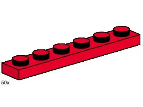 LEGO 3488 1 x 6 Red Plates