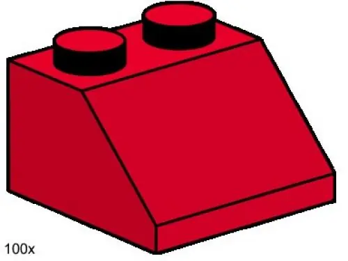 LEGO 3496 2 x 2 Roof Tiles Steep Sloped Red