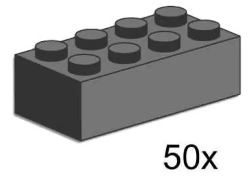 LEGO 3729 2 x 4 Dark Gray Bricks