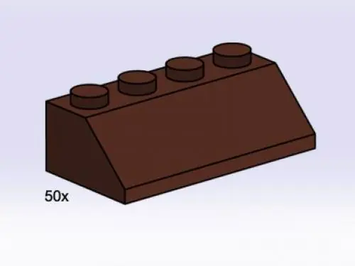 LEGO 3755 2 x 4 Roof Tile Brown