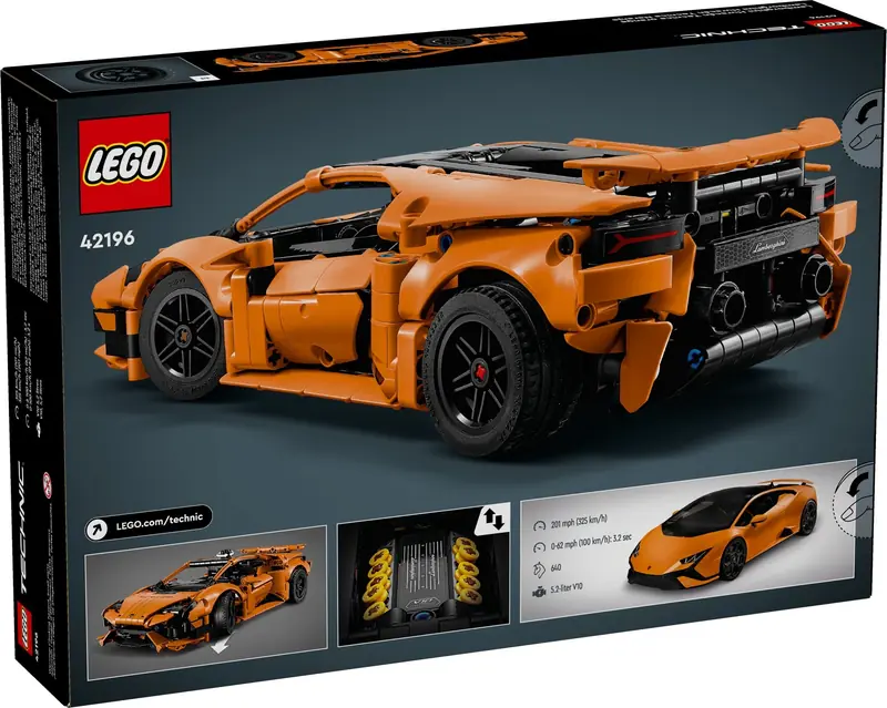 LEGO 42196 Pomarańczowe Lamborghini Huracán Tecnica zdjęcie 2