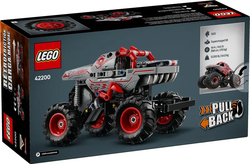 LEGO 42200 Monster Jam ThunderROARus z napędem typu pull-back zdjęcie 2
