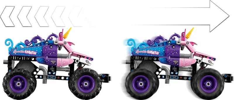 LEGO 42220 Monster Jam Sparkle Smash z napędem typu pull-back zdjęcie 5