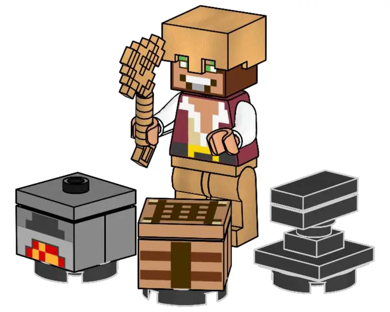 LEGO 472506 Bohater ze stołem rzemieślniczym, piecem i kowadłem