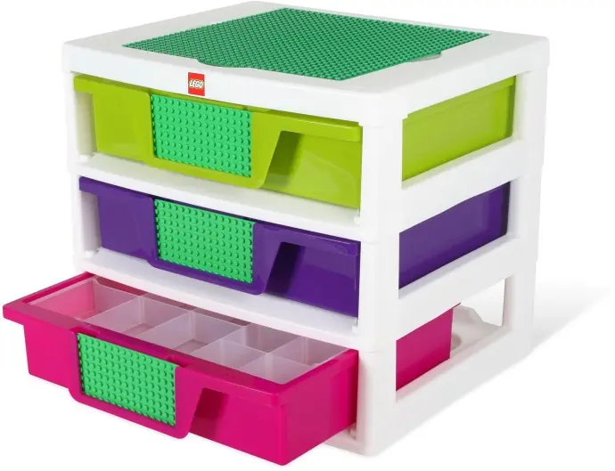 LEGO 5001164 3-Drawer Storage (White - Lime/Purple/Dark Pink)