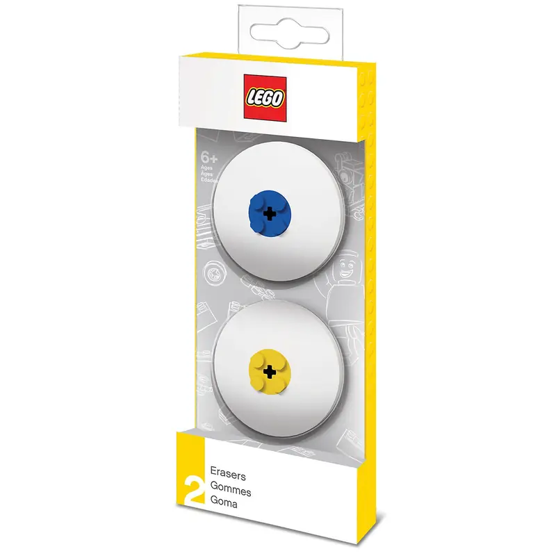 LEGO 5005108 Round Eraser Set (Blue and Yellow)