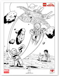 LEGO 5005876 Captain Marvel Black & White Art Print