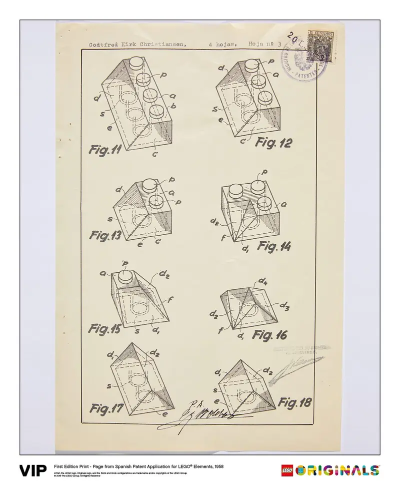 LEGO 5006001 Spanish Patent LEGO Elements 1958