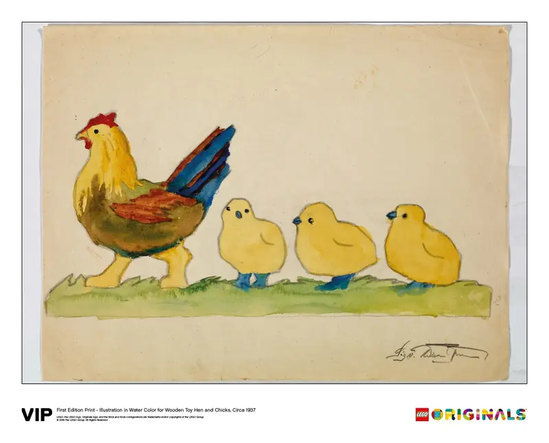 LEGO 5006002 Illustration Wooden Toy Hen and Chicks
