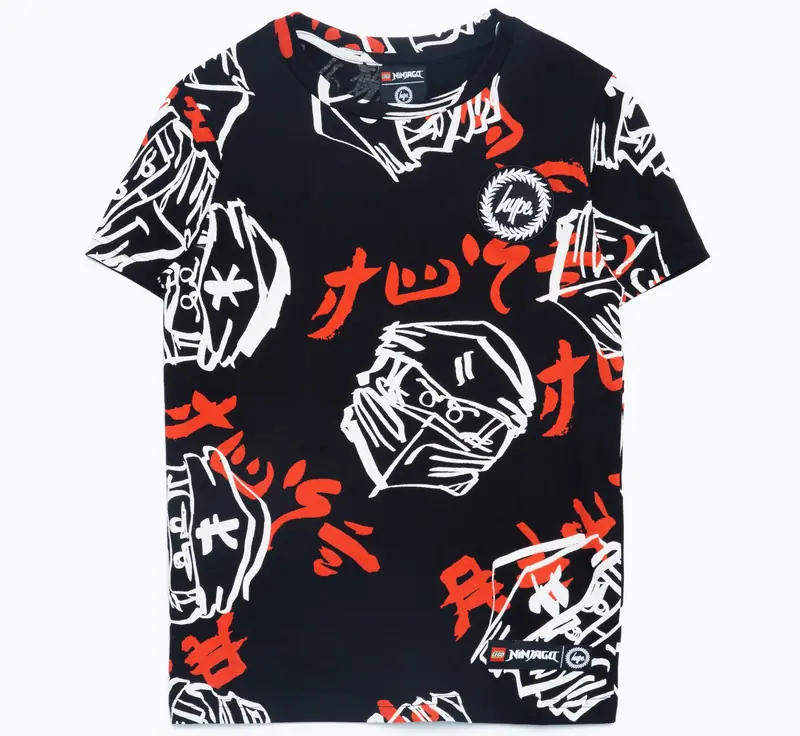 LEGO 5006236 HYPE X LEGO NINJAGO Black Just Hype Faces T-Shirt