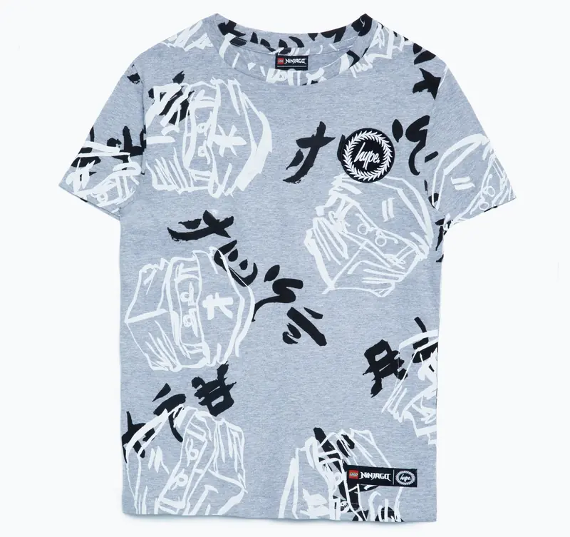 LEGO 5006237 HYPE X LEGO NINJAGO Gray Just Hype Faces T-Shirt