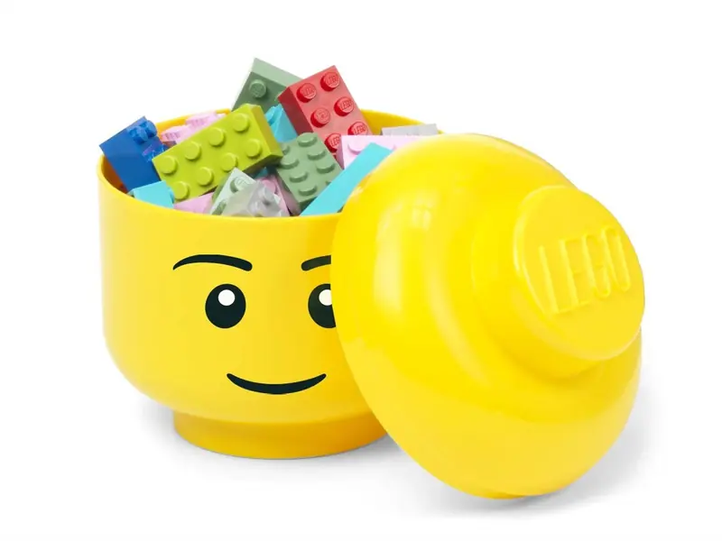LEGO 5006258 Miniaturowy pojemnik w kształcie głowy jasnożółtej minifigurki chłopca