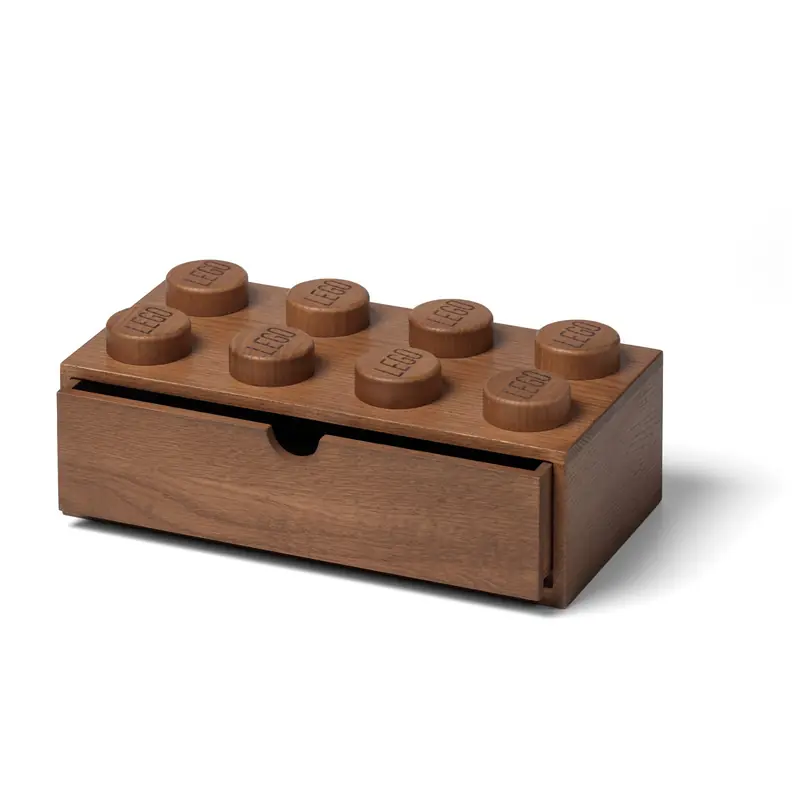 LEGO 5007116 Wooden Desk Drawer 2 x 4 (Dark Oak)