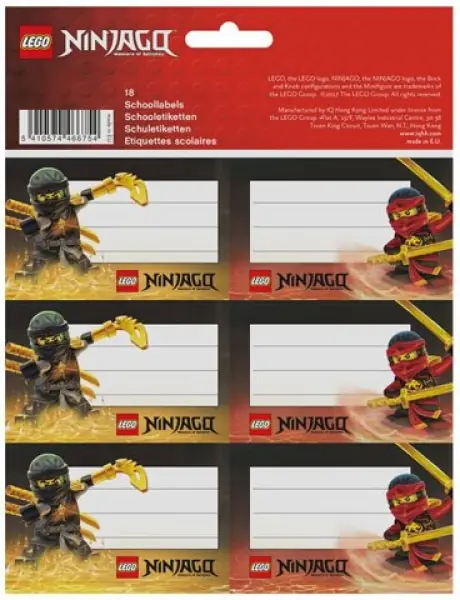 LEGO 5410574466754 Ninjago Lloyd and Kai School Labels
